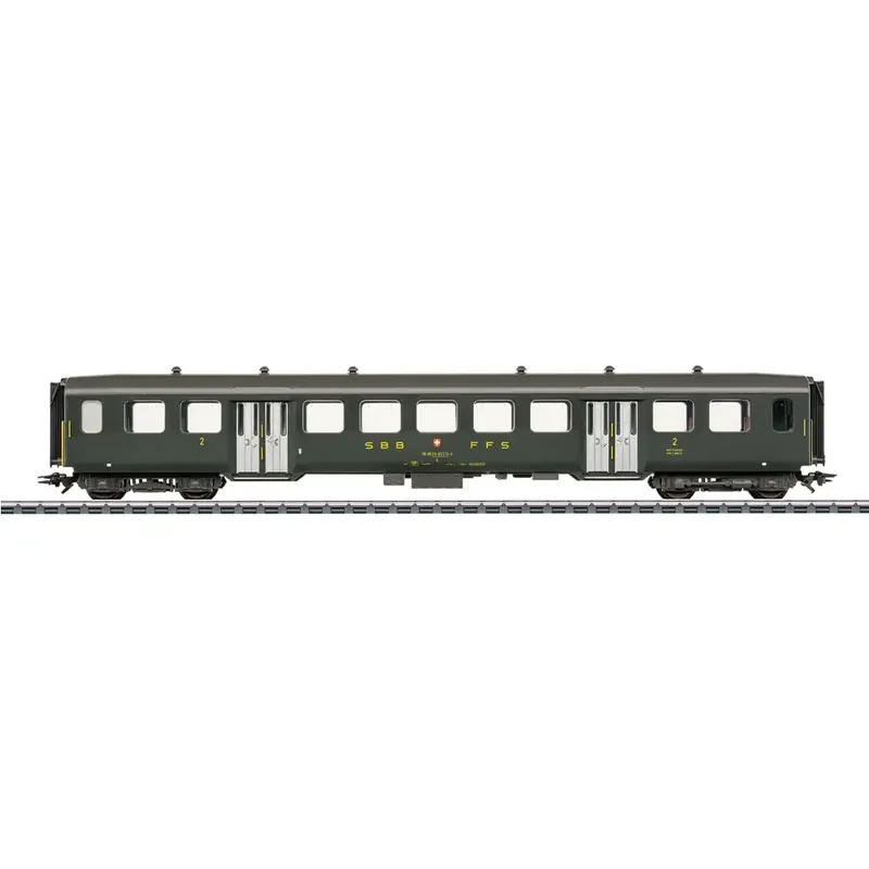 Seulement Aujourd'hui Voiture voyageurs en acier léger 2de classe - Märklin 43373 - HO 1/87 - CFF/SBB/FFS - Ep IV - 3R